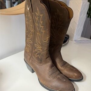 Brown Leather Heeled Boots